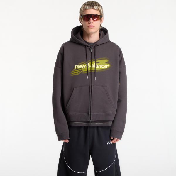 Mikina New Balance Street Classics Distort FZ Hood Black Cement XXL