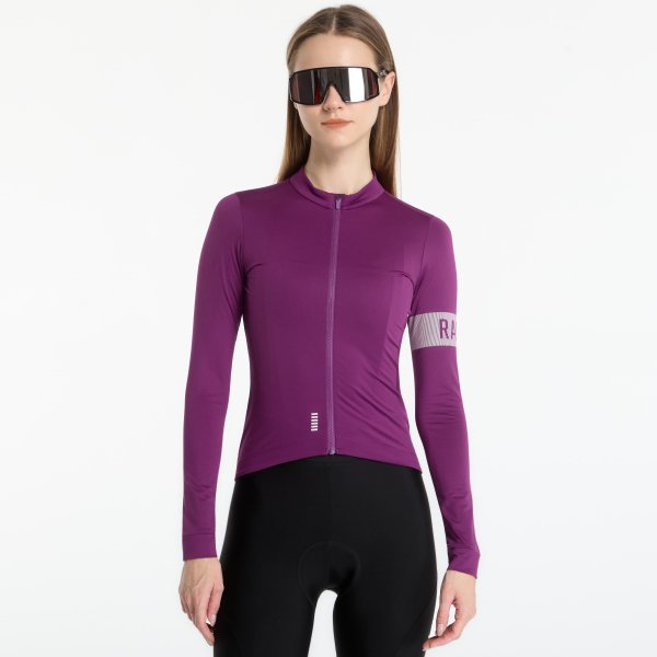 Dres Rapha Women's Pro Team Long Sleeve Midweight Jersey Deep Magenta/ White S