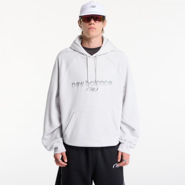 Mikina New Balance Trackside French Terry Hoodie Grey Matter M