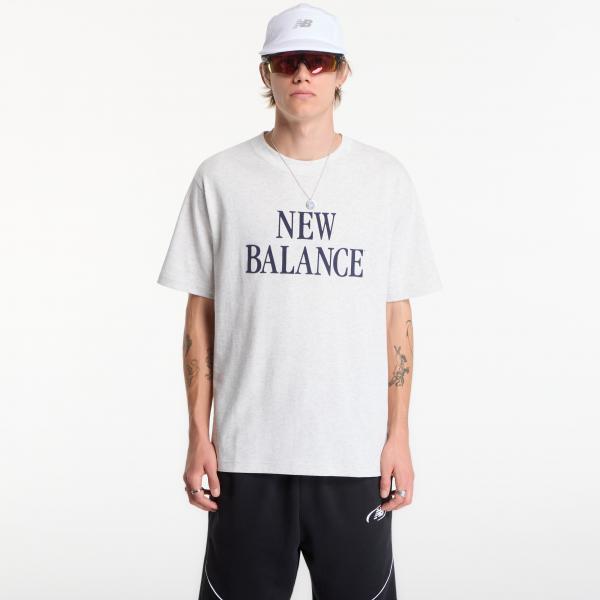 Tričko New Balance Athletics Flocked Logo T-Shirt Ash Heather S