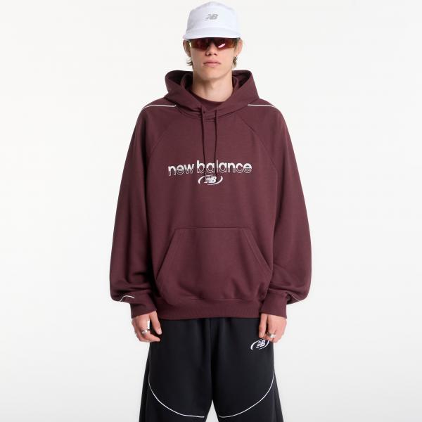 Mikina New Balance Trackside French Terry Hoodie Cherry Leather XXL