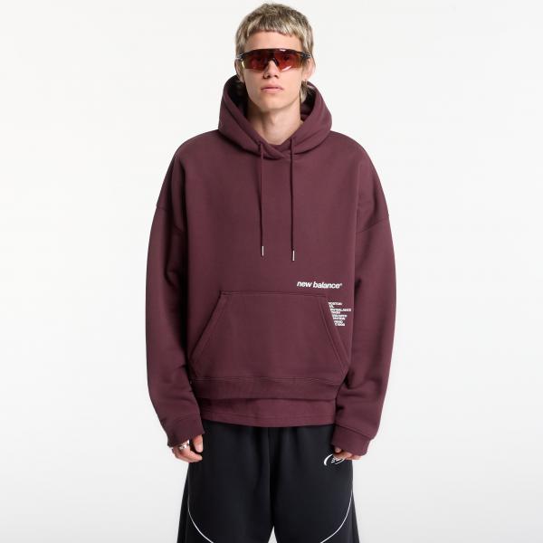 Mikina New Balance Street Classics OH Hoodie Cherry Leather XL