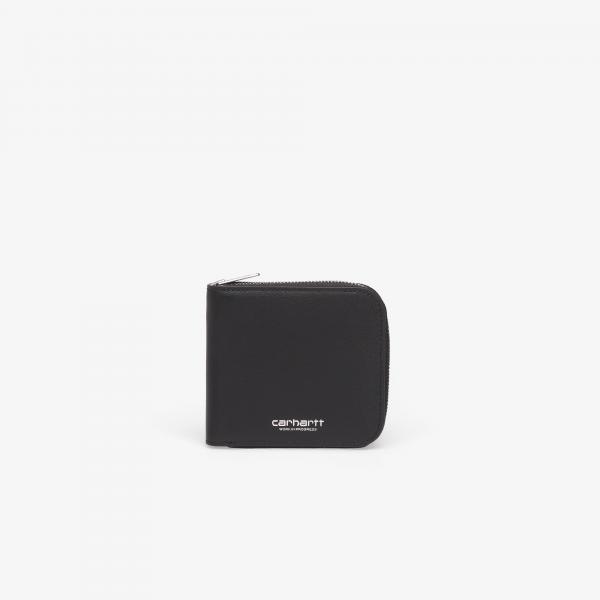 Peněženka Carhartt WIP Leather Wallet Black/ Silver Universal