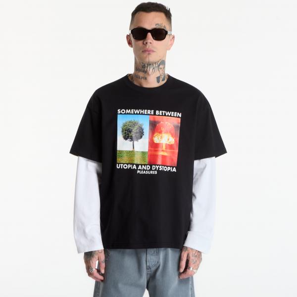 Tričko PLEASURES Somewhere T-Shirt Black XXL