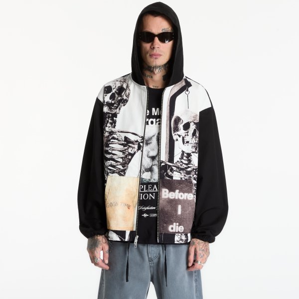 Mikina PLEASURES Good Time Zip Poncho Hoodie Black M