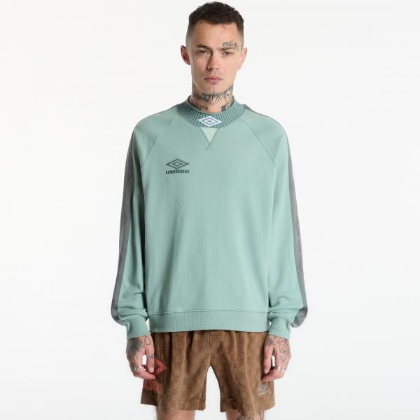 Mikina PLEASURES x Umbro Icons Mockneck Sage S