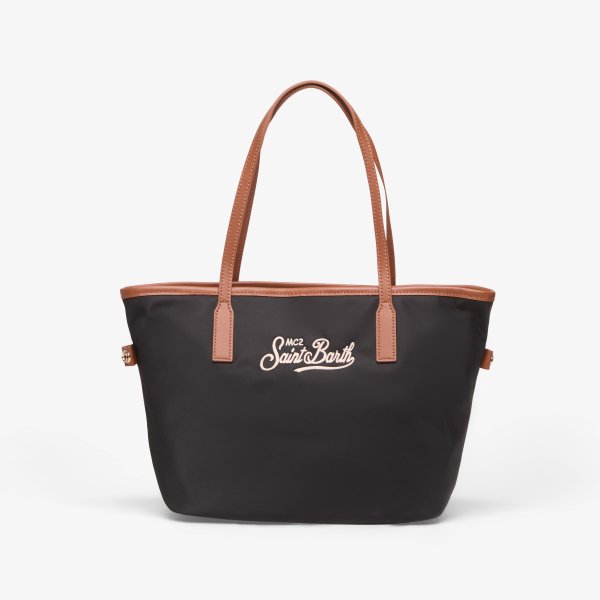 Kabelka MC2 Saint Barth City Bag Mid Nylon Black/ Brown Universal