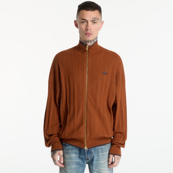 Svetr adidas Firebird Cable Knit Track Top Dusky Bronze L
