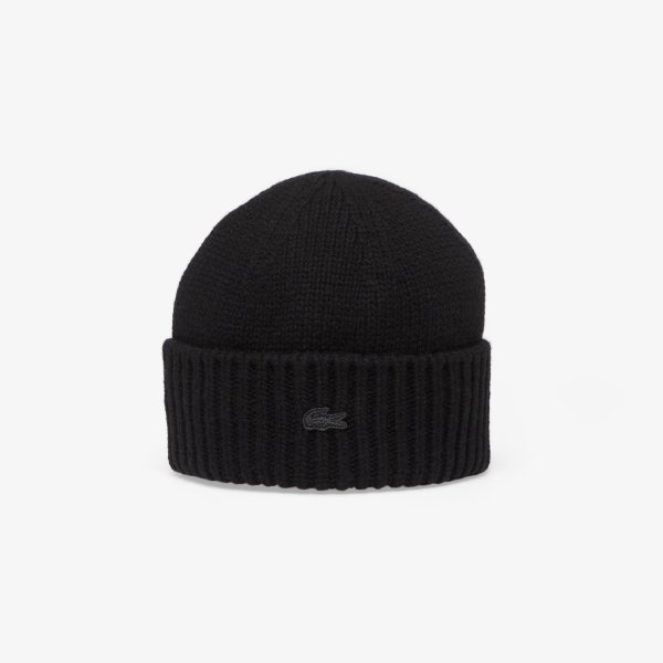 Čepice Lacoste Knitted Caps Black Universal