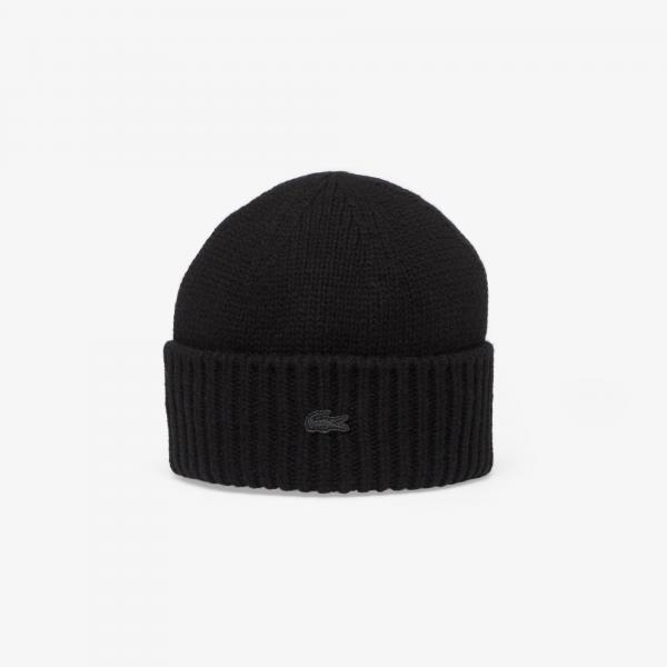 Čepice Lacoste Knitted Caps Black Universal