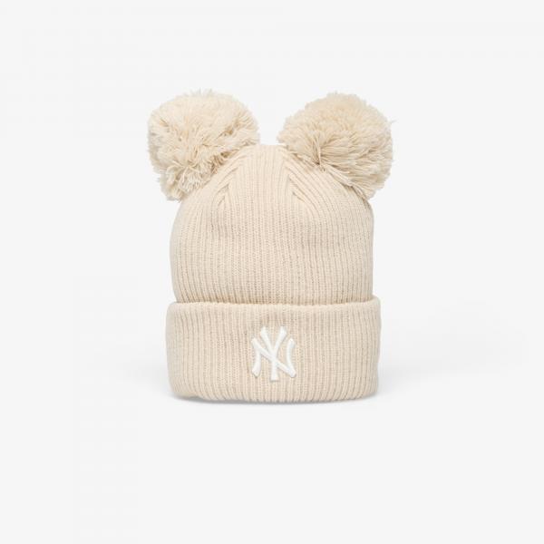 Čepice New Era Knit Medium MLB Double Pom Beanie New York Yankees Stone Universal