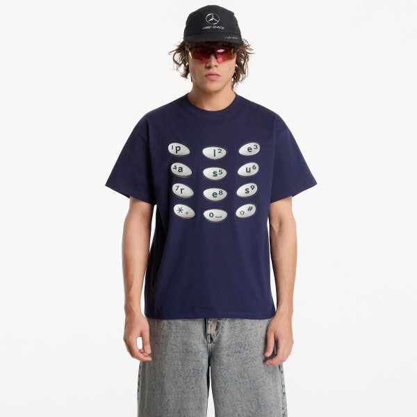 Tričko PLEASURES Buttons T-Shirt Navy M