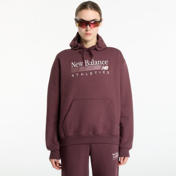 Mikina New Balance Trackside Fleece Hoodie Cherry Leather XS