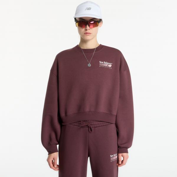Mikina New Balance Trackside Fleece Crew Cherry Leather L