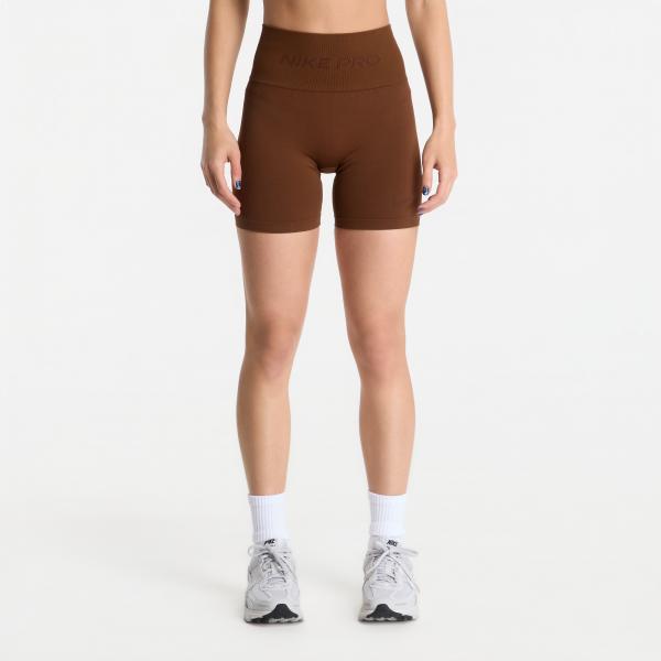 Šortky Nike Pro Seamless Dri-FIT High-Waisted 5 Biker Shorts Cacao Wow S