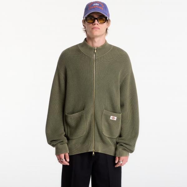 Svetr Dickies Fredonia Zipped Knit Sweater Green XL