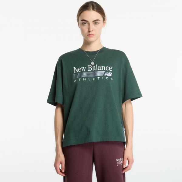 Tričko New Balance Trackside Oversized T-Shirt Nordic Green Heather M