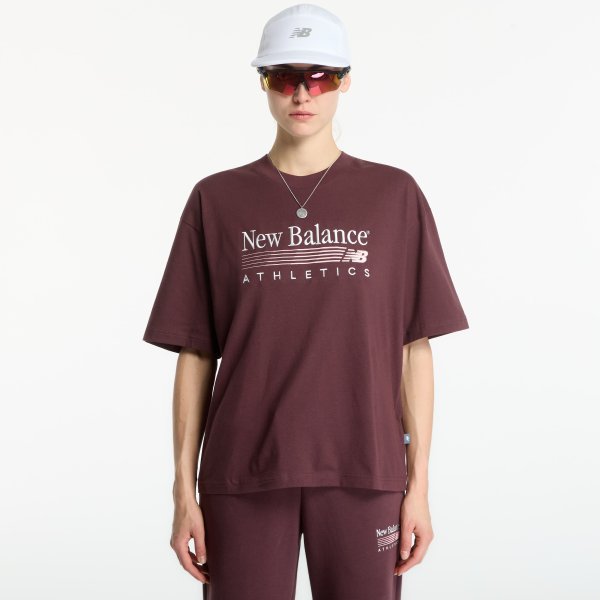 Tričko New Balance Trackside Oversized T-Shirt Cherry Leather S