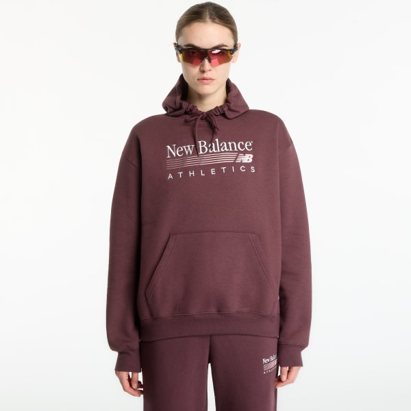 Mikina New Balance Trackside Fleece Hoodie Cherry Leather M