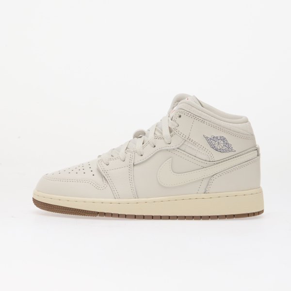 Air Jordan 1 Mid SE Kids Phantom/ Sail-Gum Dark Brown-Infrared 23 5Y