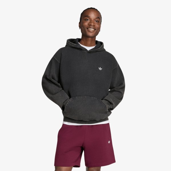 Mikina adidas Trefoil Essentials Washed Loose Hoodie Black M