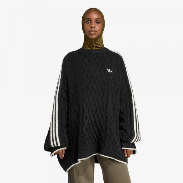 Svetr adidas Cableknit Sweater Black/ Chalk White Universal