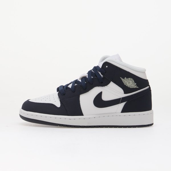Air Jordan 1 Mid Kids Obsidian/ Obsidian-White-Grey Fog 6.5Y
