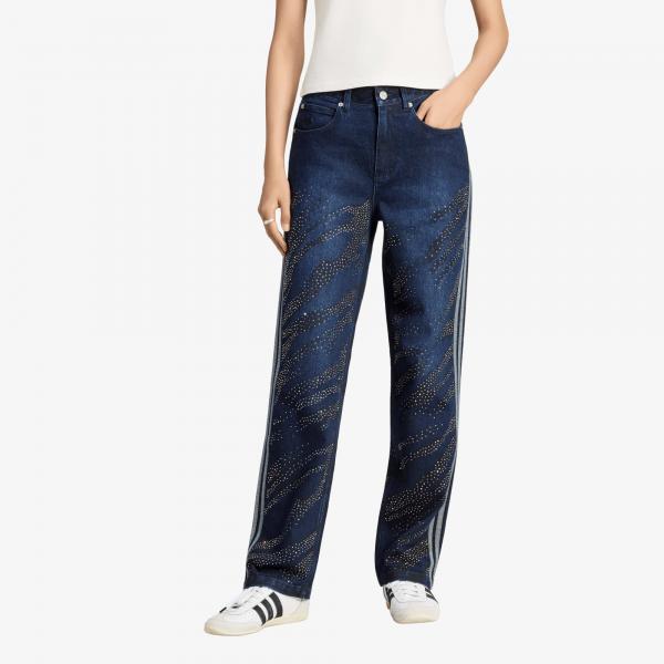 Džíny adidas Adilenium Season 6 Embelisshed Denim Pants Black/ Blue 26/32