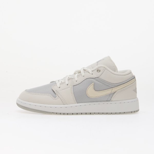 Air Jordan 1 Low SE Kids Off White/ Lt Smoke Grey-Soft Pearl 7Y