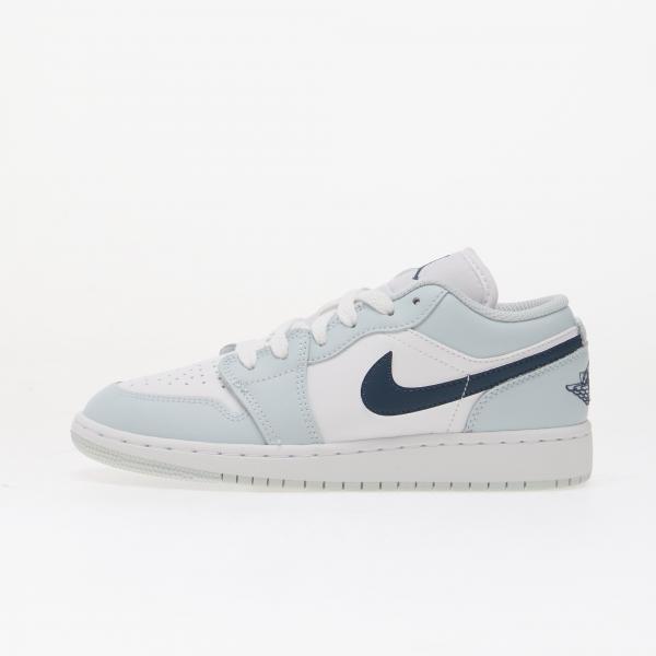 Air Jordan 1 Low Kids White/ Squadron Blue-Aura 6Y