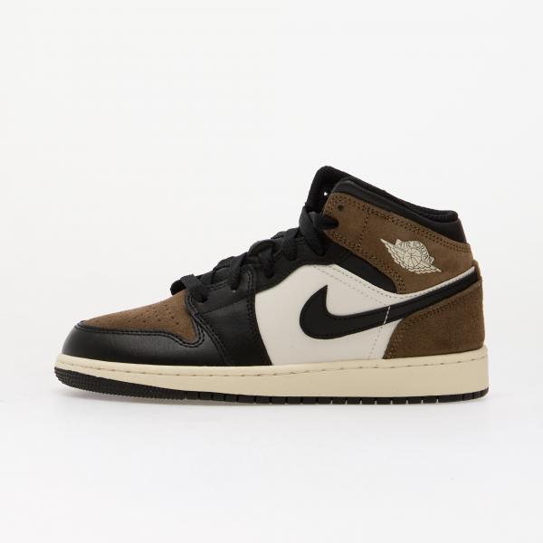Air Jordan 1 Mid Kids Black/ Phantom-Palomino-University Red 3.5Y