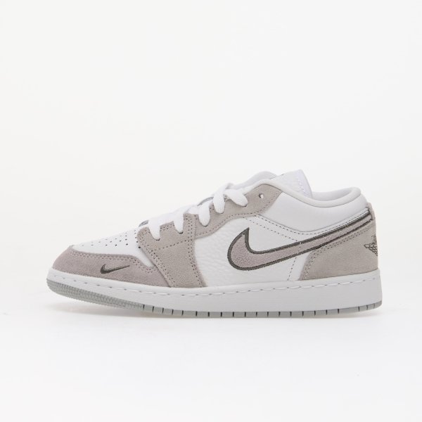 Air Jordan 1 Low SE Kids White/ Wolf Grey-Iron Grey 4Y
