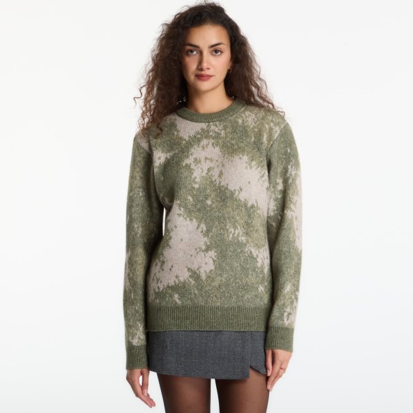 Svetr GUESS Nevil Cn Abstract Jacquard Sweater Abstract Jacquard Green L