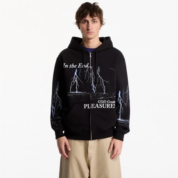 Mikina PLEASURES End Times Zip Hoodie Black XXL
