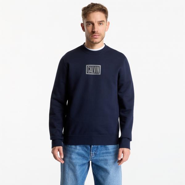 Mikina Calvin Klein Jeans Ls 350Terry Eu Clvin Box Logo Cn Dark Sapphire XL