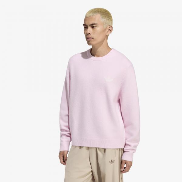 Svetr adidas Trefoil Essentials Fully Knit Sweater Clear Pink M