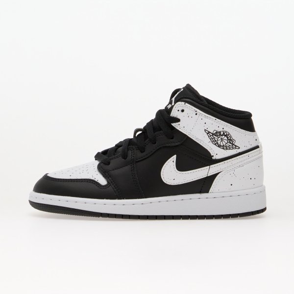 Air Jordan 1 Mid Kids Black/ White-Black 5Y