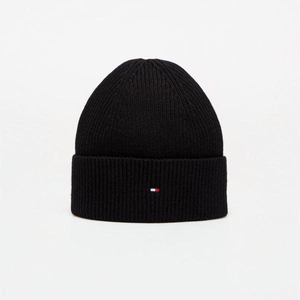Čepice Tommy Hilfiger Th Flag Knit Beanie Black