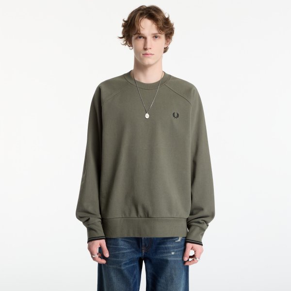 Mikina FRED PERRY Tipped Crewneck Sweatshirt Black