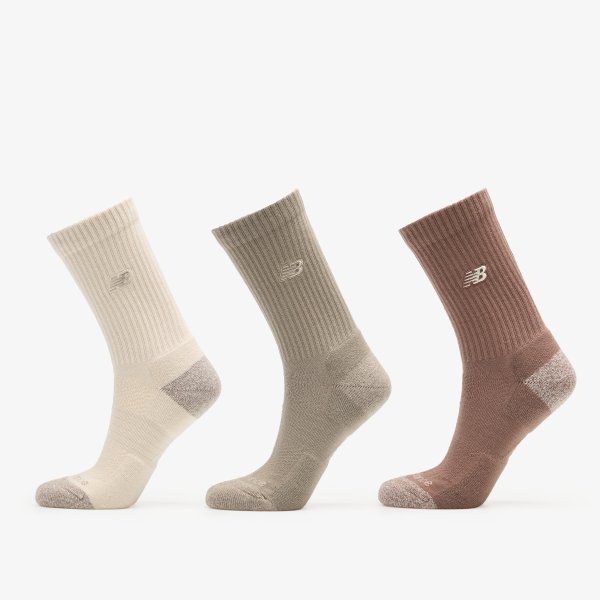 Ponožky New Balance Active Premium Crew 3 Pack Linen/ Arid Stone/ Earth Shadow