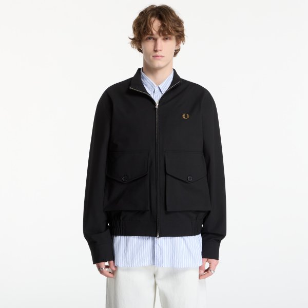 Bunda FRED PERRY Patch Pocket Funnel Neck Jkt Black Moss