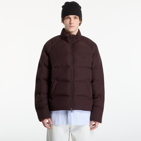 Bunda FRED PERRY Raglan Sleeve Padded Jacket Rich Brown