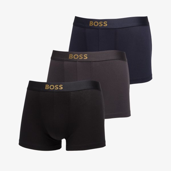 Boxerky Hugo Boss Trunk 3-Pack Gold Logo Gift Multicolor