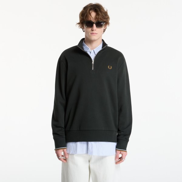 Mikina FRED PERRY Half Zip Sweatshirt Night Green/Black