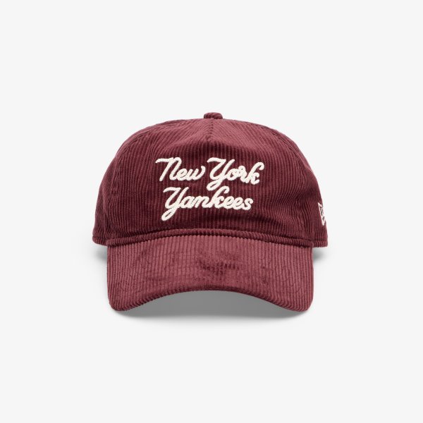 Kšiltovka New Era 9TWENTY A-Frame MLB Cord Script New York Yankees Maroon