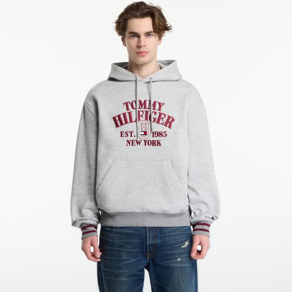 Mikina Tommy Hilfiger Varsity Embro Rlx Hoodie Light Grey Heather