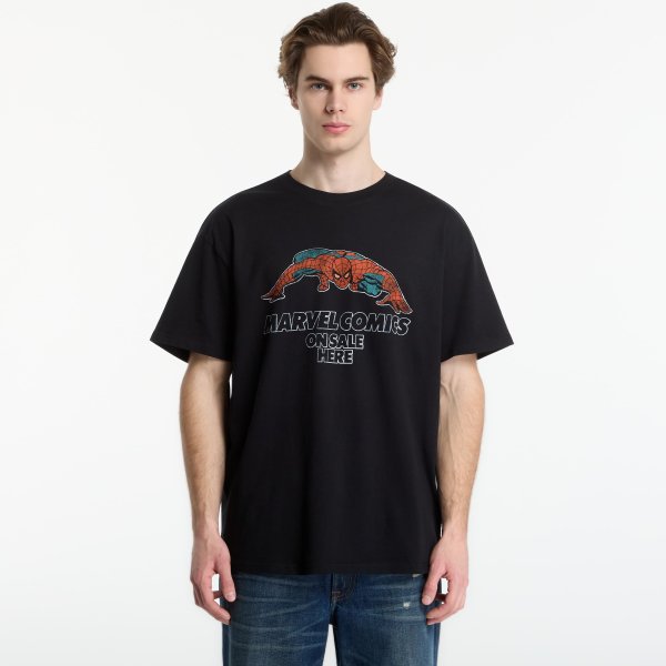 Tričko Urban Classics Marvel Spiderman Marvel Comics On Sale Loose Tee Black