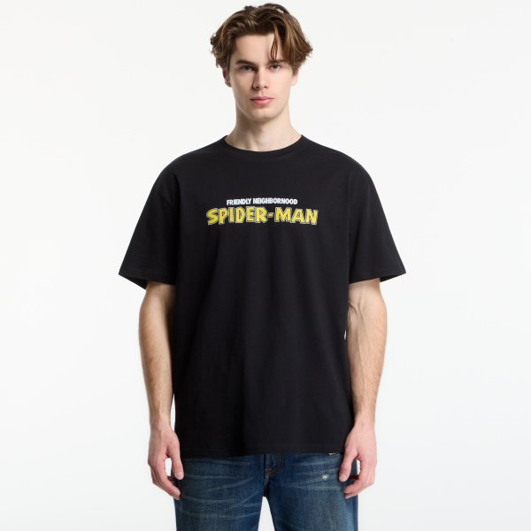 Tričko Urban Classics Marvel Friendly Neighborhood Spiderman Loose Tee Black