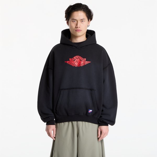 Mikina Jordan Flight Wings Men's Fleece Pullover Hoodie Black/ University Red