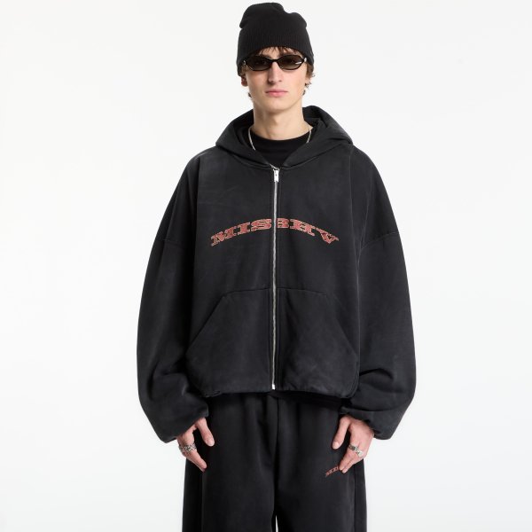 Mikina MISBHV Faded Black Inflated Zipped Hoodie UNISEX